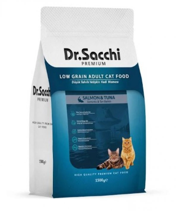 Dr.Sacchi Somonlu Ton Balıklı Yetişkin Kedi Maması 1.5 Kg