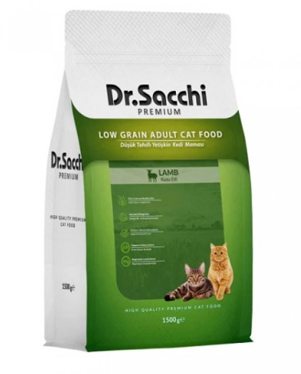 Dr.Sacchi Kuzu Etli Yetişkin Kedi Maması 1.5 Kg