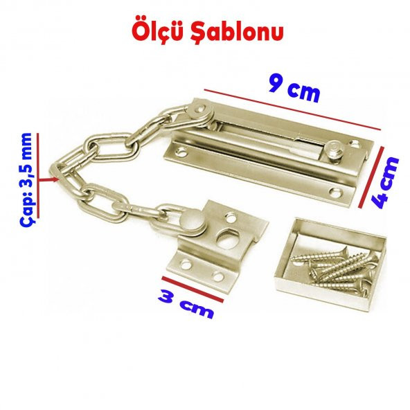 Sürgülü Kapı Emniyet Zinciri Çelik Kapı Emniyet Zinciri Sarı - 2