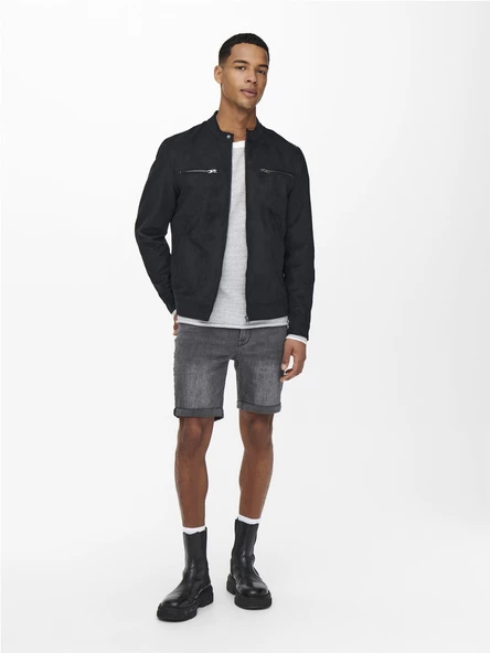 ONLY & SONS Erkek Suni Süet Deri Ceket 22021446 - 3