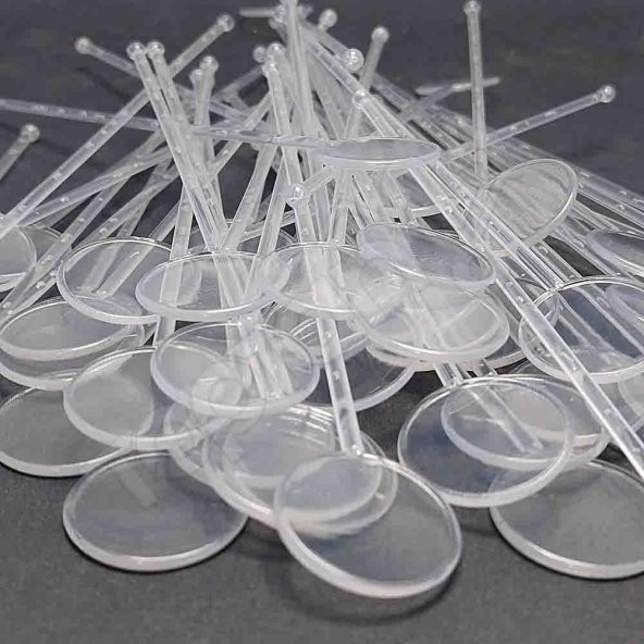 100 Adet Plastik Kokteyl Karıştırıcı Şeffaf Yuvarlak Çubuk Kaşık - 2