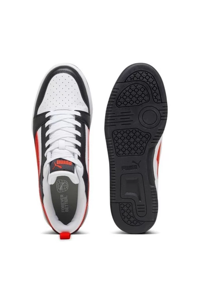 Puma Rebound v6 Low Unisex Sneaker Ayakkabı Beyaz Siyah Kırmızı 36-40 - 4