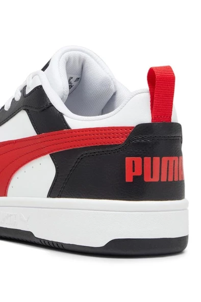Puma Rebound v6 Low Unisex Sneaker Ayakkabı Beyaz Siyah Kırmızı 36-40 - 6