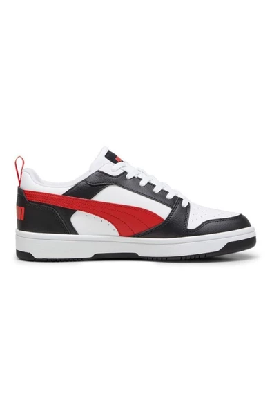 Puma Rebound v6 Low Unisex Sneaker Ayakkabı Beyaz Siyah Kırmızı 36-40 - 2