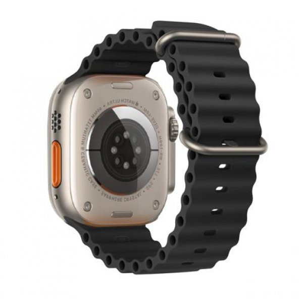 Polham Apple Watch 7-8 İle Uyumlu 45mm Marine Loop Silikon Kordon, Ultra Hafif ve Rahat Kayış