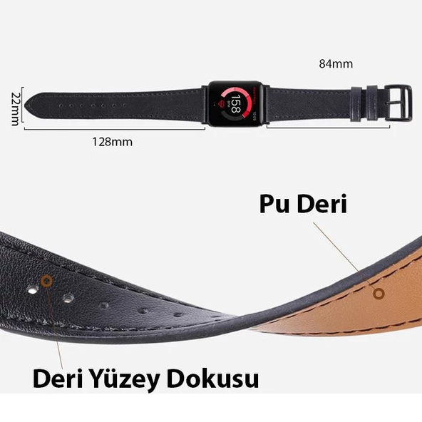 Polham Apple Watch 4-5-6 İle Uyumlu 44mm Retro Tasarımlı Deri Kordon, Ultra Sağlam Kilitli Kayış - 7