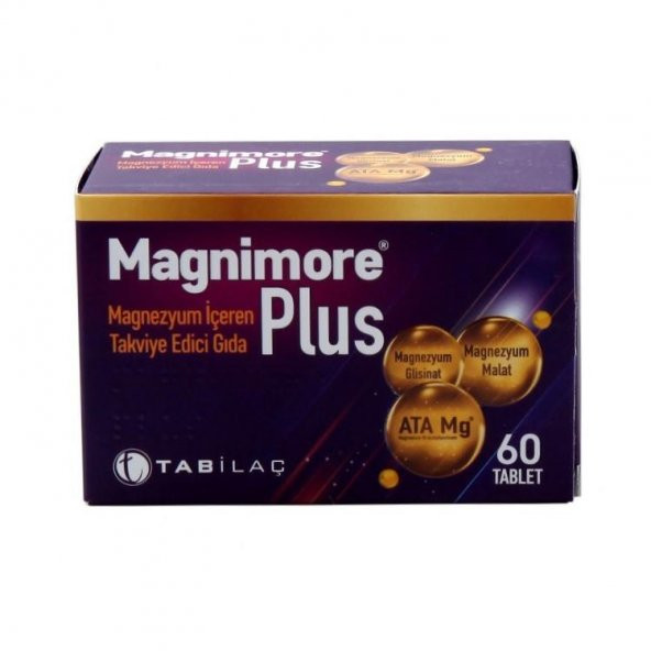 Magnimore Plus Magnezyum içeren Takviye Edici Gıda 60 Tablet