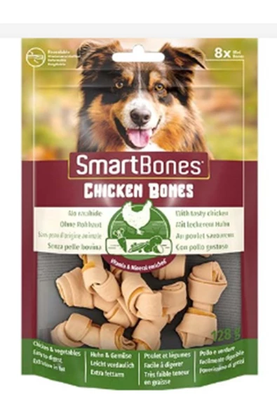 Smart Bones Tavuklu Düğüm Köpek Ödül Kemiği Mini 8 Adet 128 gr