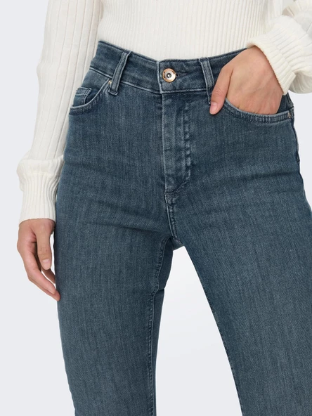 ONLY Bayan Yüksek Bel Dar Kesim Kot Pantolon 15300063 - Resim 4