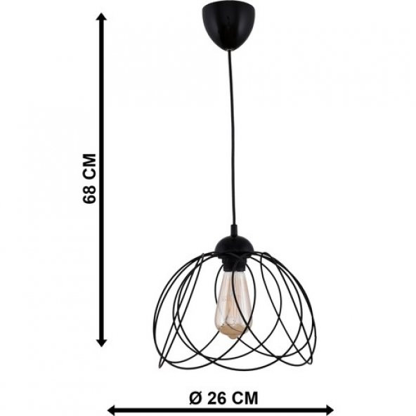 Begüsa Leylak Tekli Siyah Avize - 5