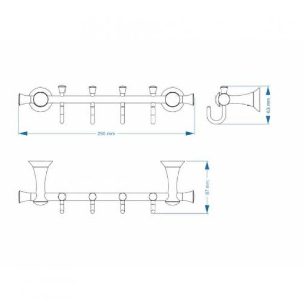 Duxxa Deppot Art De Luxe Set Askılık-Altın - 2