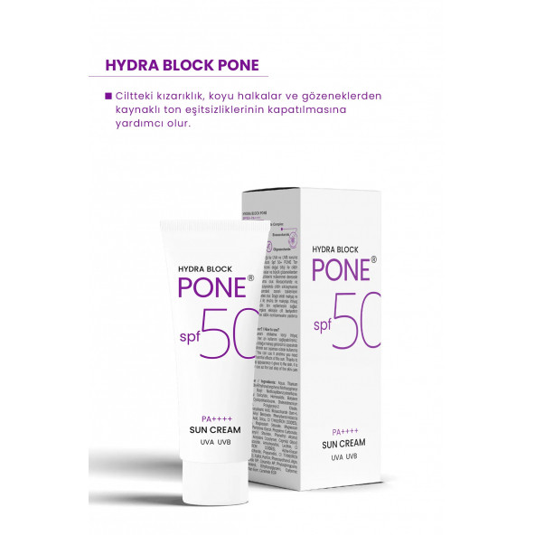PROCSIN Hydra Block Pone Spf 50+ Ton Eşitleyici + Onarıcı + Yüksek Korumalı Güneş Kremi 50 ML