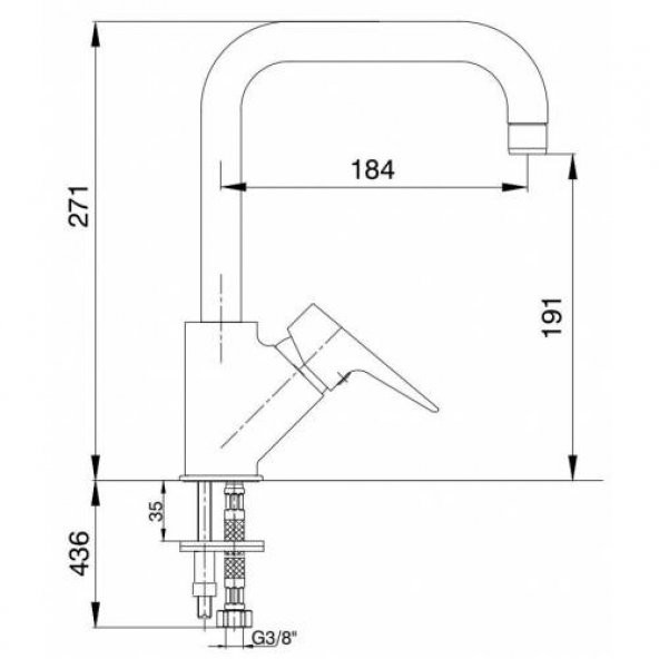 Ar-Yak Fia Tek Gövde Eviye Bataryası 102118102 - 2