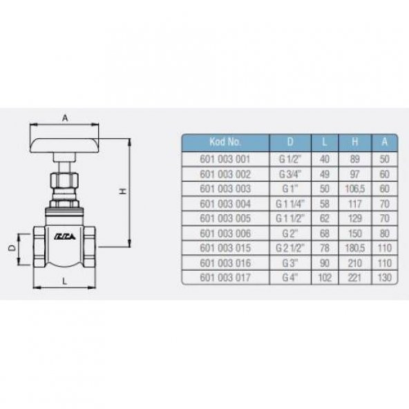 Eca Şiber Valf 1.1/2 Pn16 2601003005 - 2