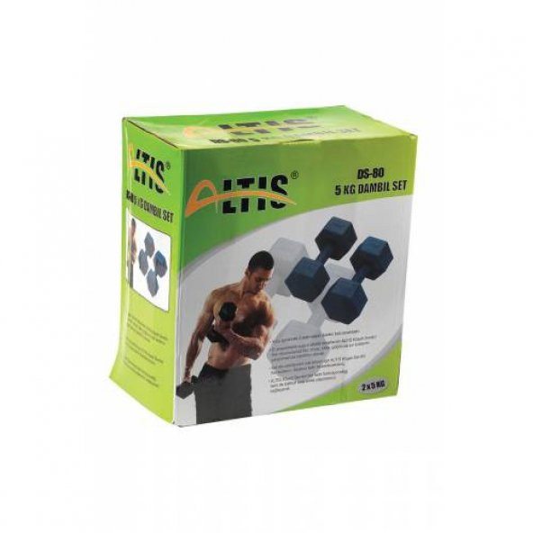 Altis Ds80 Plastik Köşeli Dambıl 5 kg x 2 - Resim 2