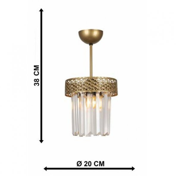 Begüsa Sitrus Tekli Eskitme Taşlı Avize - 5