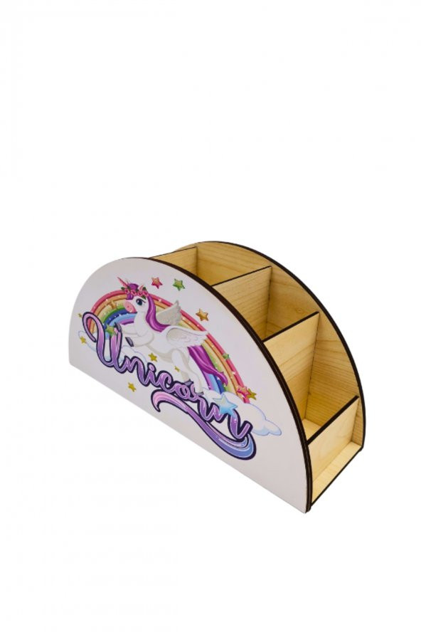 Berenden Ahşap Çocuklar İçin Masa Üstü Kalemlik & Organizer-Unicorn1 - 3