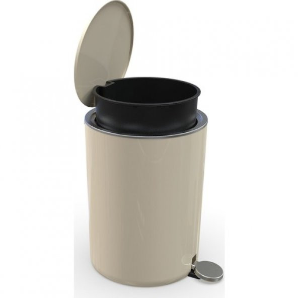 Primanova M-E66-09 Lenox Pedallı Çöp Kovası Bej 5 Lt - Resim 2