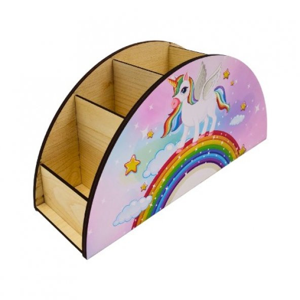 Berenden Ahşap Çocuklar Için Masa Üstü Kalemlik & Organizer-Unicorn2 - 2