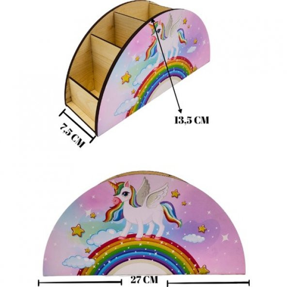 Berenden Ahşap Çocuklar Için Masa Üstü Kalemlik & Organizer-Unicorn2 - 3