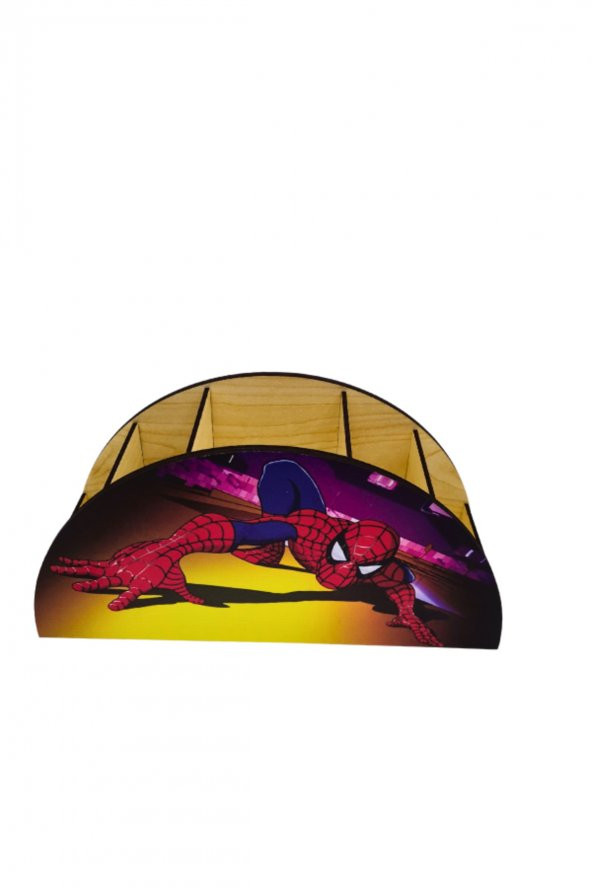 Berenden Ahşap Çocuklar İçin Masa Üstü Kalemlik & Organizer-Spidermen - 3