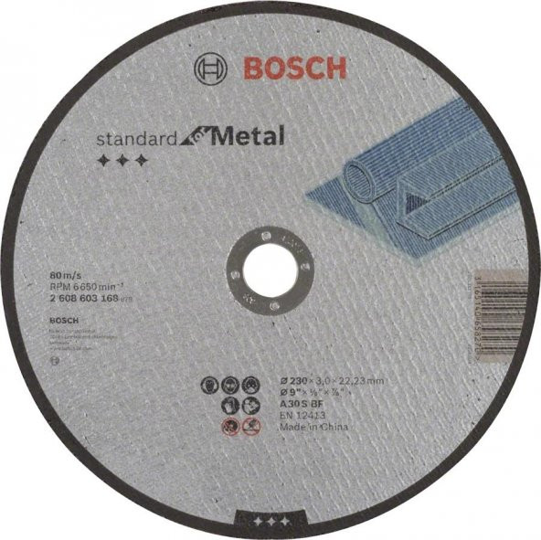 Bosch Standard Seri Metal İçin Düz Kesme Diski 230mm