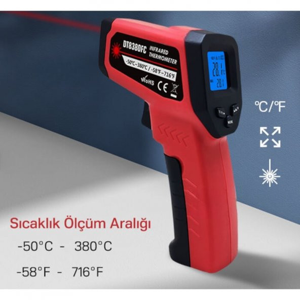 DT8380FC Kızılötesi Lazerli Termometre 380°C - 5