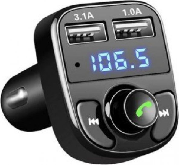 CAR X8 BLUETOOT TRANSMİTTER BT/USB MİCRO SD HAFIZA KARTI ARAÇ FM TRANSMİTTER