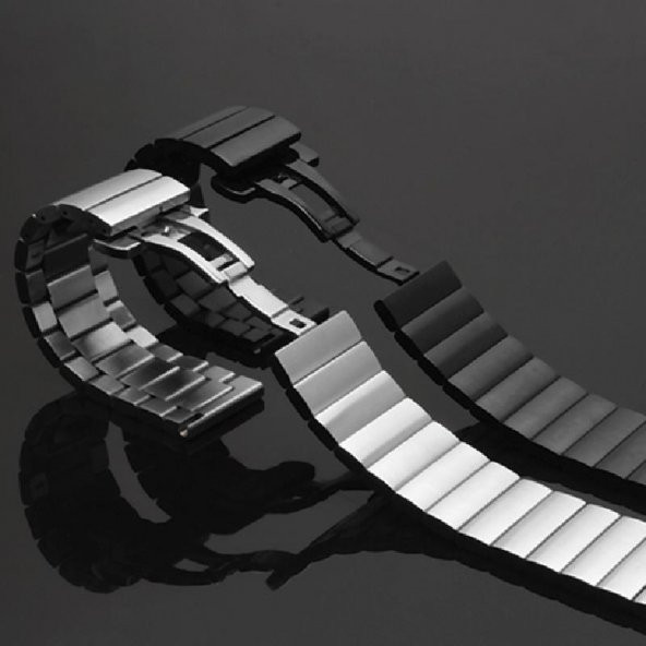 Oppo Watch 46mm 22mm Yandan Klipsli Paslanmaz Çelik Kordon + Metal Kordon Dönüştürücü - 4