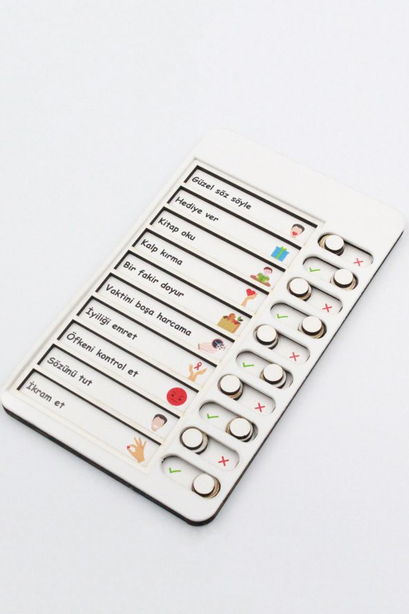 Güzel Ahlak Checklist Kontrol Listesi Eğitici Oyuncak Ahşap Yapılacaklar Listesi - 2