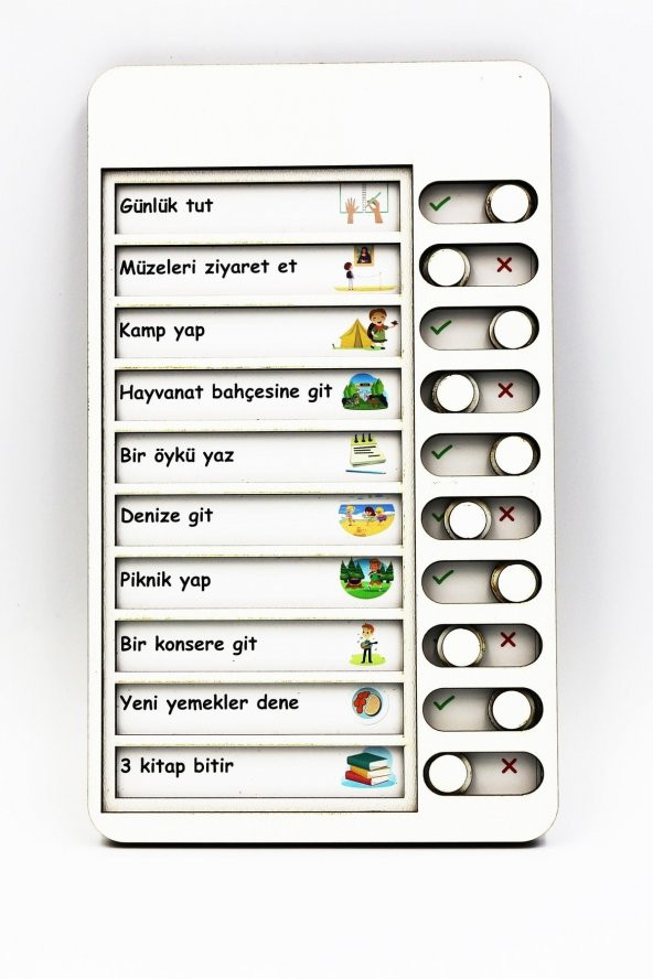 Yaz Tatili Etkinlikleri Kontol Listesi Eğitici Oyuncak Ahşap Yapılacaklar Listesi - 2