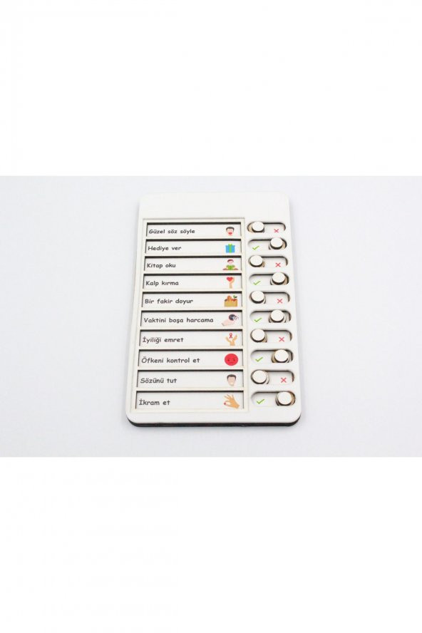 Güzel Ahlak Checklist Kontrol Listesi Eğitici Oyuncak Ahşap Yapılacaklar Listesi - 6