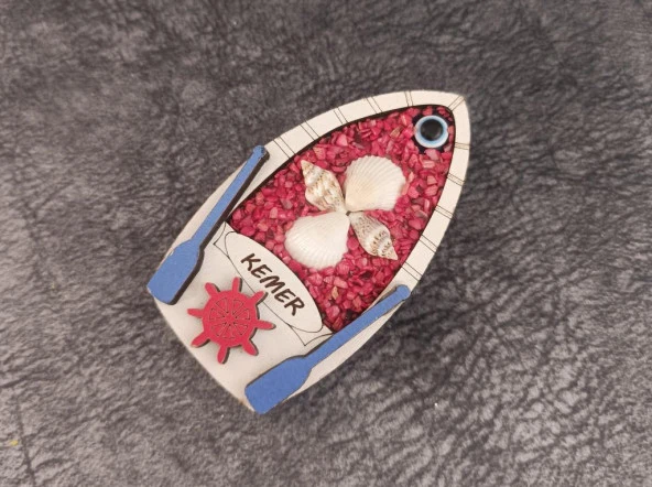 Magnet Antalya Deniz Kabuklu Gemi Dümen Nazar Turistik Buzdolabı Süsü - 3