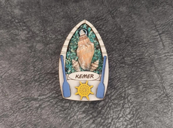 Magnet Antalya Deniz Kabuklu Gemi Dümen Nazar Turistik Buzdolabı Süsü - 4