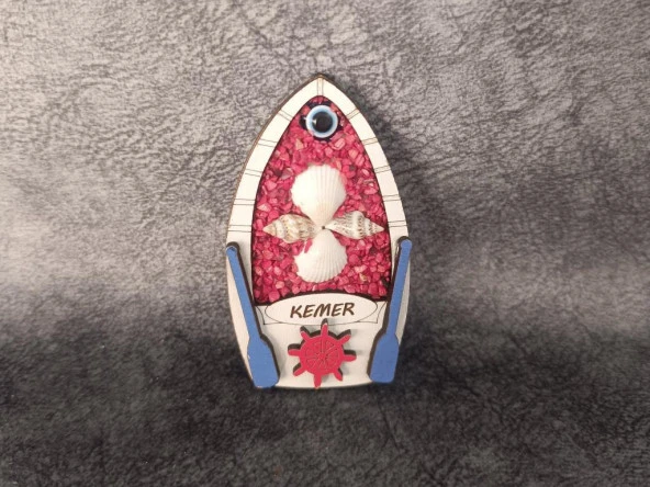 Magnet Antalya Deniz Kabuklu Gemi Dümen Nazar Turistik Buzdolabı Süsü