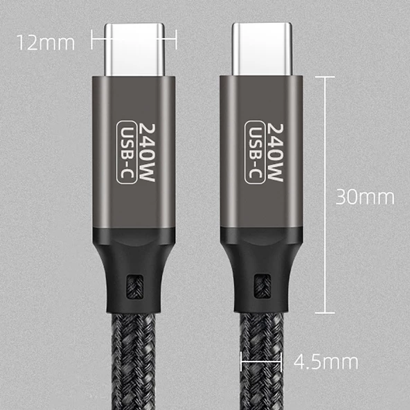 QG02 Type-C to Type-C PD 3.1 Data Kablosu 240W 480Mbps 1.5 Metre - 12