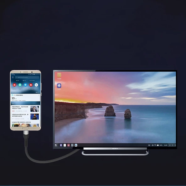 QG06 8K 60 Hz Görüntü Kalitesi Type-C to HDMI Kablo 1.8M - 5