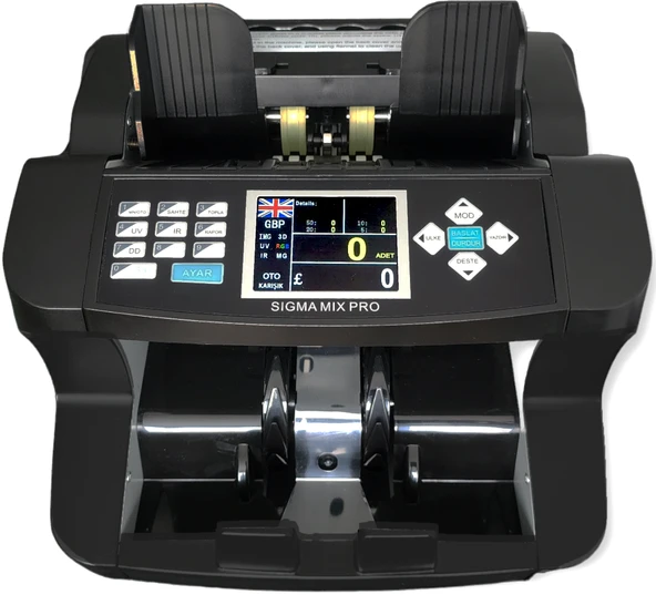Sigma Mix Pro Karışık Para Sayma Makinesi TL, EUR, USD, GBP, SRY Destekli, Sahte Kontrollü - 7
