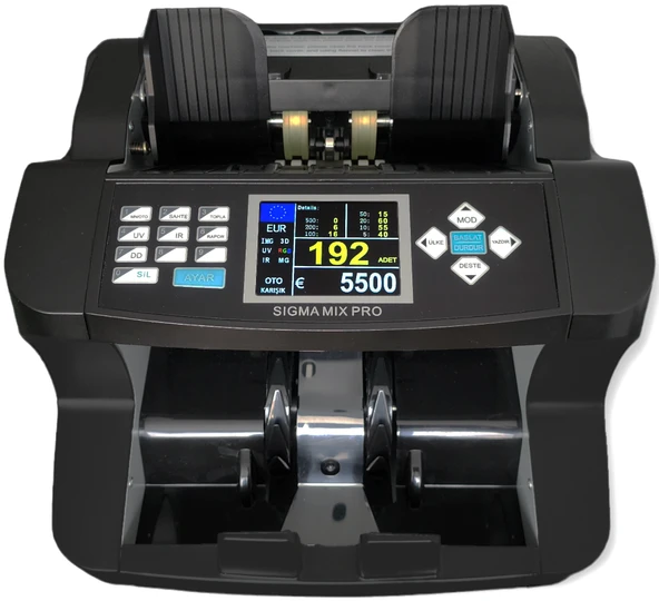 Sigma Mix Pro Karışık Para Sayma Makinesi TL, EUR, USD, GBP, SRY Destekli, Sahte Kontrollü - 2