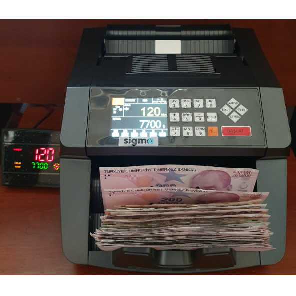 Sigma Para Sayma Makinesi SC 7520 Sahte Kontrollü Full  Model 2023