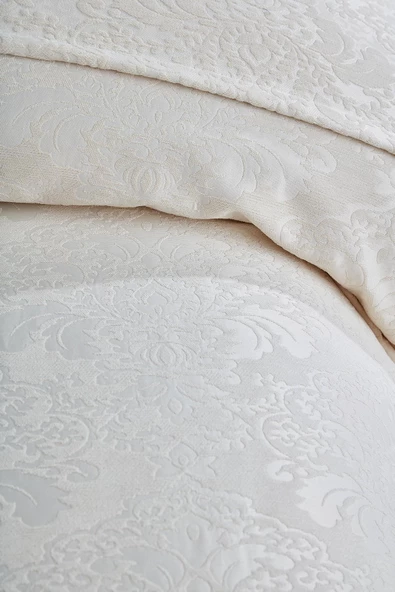 Pera Çift Kişilik Yatak Örtüsü Seti Pike Takımı Şönil %100 Pamuk Yıkanabilir - 12