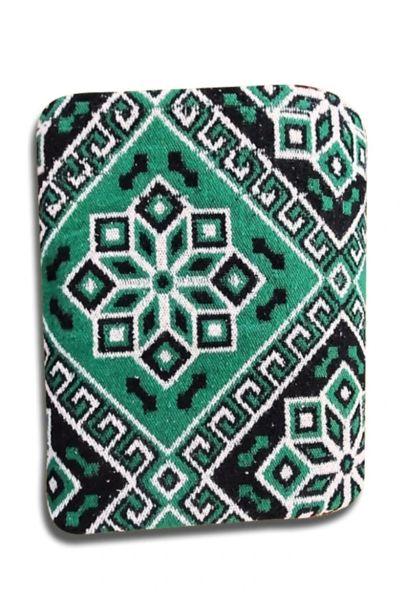 Algelsineve Makine dokuması Yeşil Çiçekli desenli 3 Mekik Kalın Kilim - 2