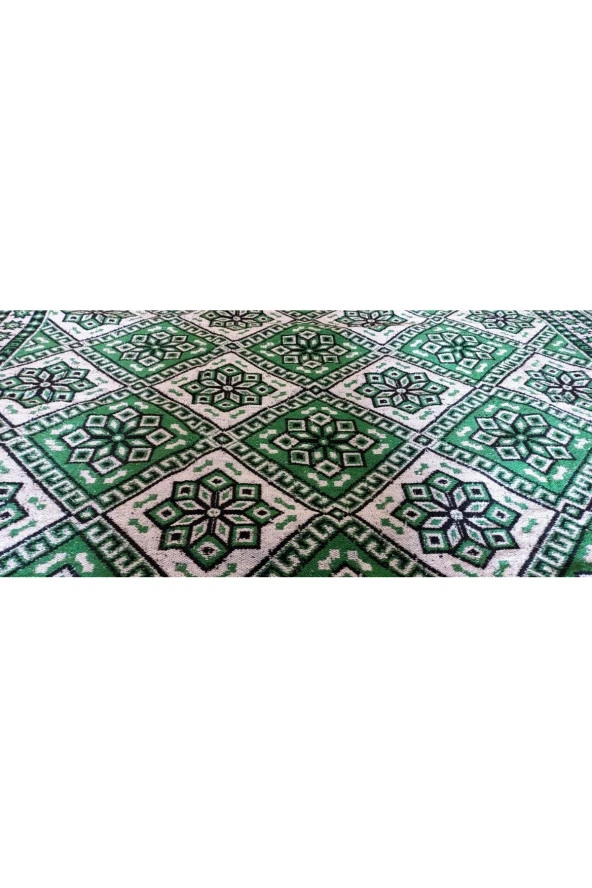 Algelsineve Makine dokuması Yeşil Çiçekli desenli 3 Mekik Kalın Kilim - 6