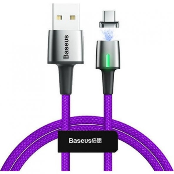 Baseus CATXC-B05 Zinc Magnetic USB Kablo Şarj USB Type-C Başlık 2.0A 2 m - Mor