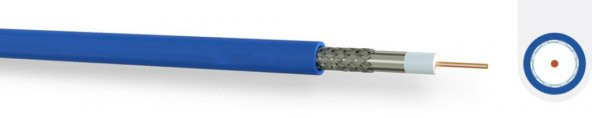 Coaxial Kablo - RG-174 - 50 Ohm - Mavi