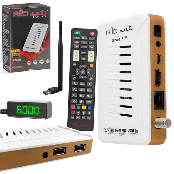 RİOSAT SMART IPTV Uydu Alıcı Mini Full Hd Ethernet Wifi Youtube Destekli