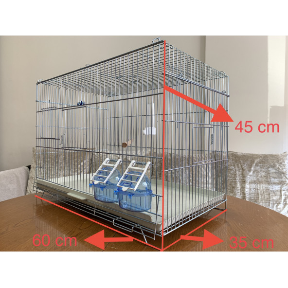 Sultan Papağanı Üretim Kafesi ( Yemlik, Suluk, Ahşap Tünek Dahil ) Kampanya Kalın Telli