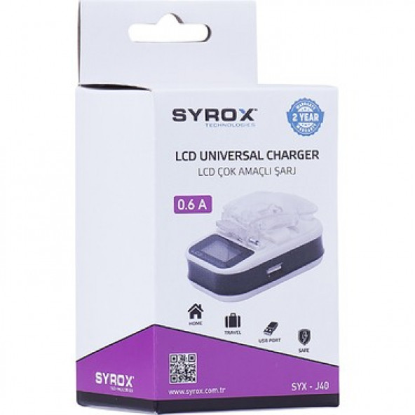 SYROX LCD UNIVERSAL ÇOK AMAÇLI PİL ŞARJ ALETİ