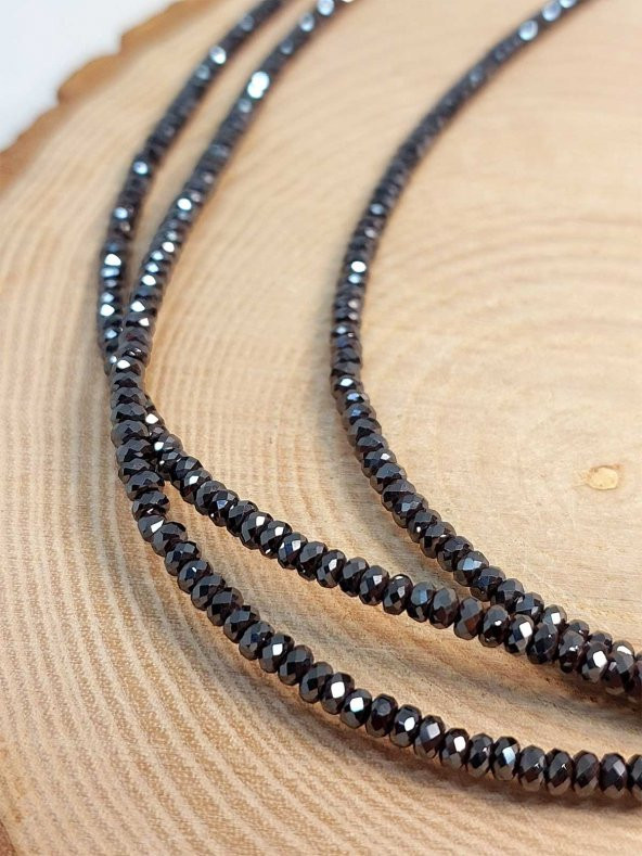 Hematit Taşı Rondela Faset Kesim Dizi 31,5mm (41230) - Resim 3