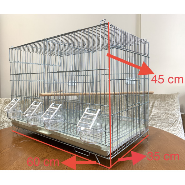 Muhabbet Kuşu Çifthane Salma Kafes ( Yemlik, Suluk, Ahşap Tünek Dahil ) Kampanya Kalın Telli